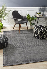 Load image into Gallery viewer, Allure Black Cotton Rayon Rug