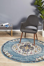 Load image into Gallery viewer, Babylon 202 Blue Round Rug