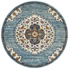 Load image into Gallery viewer, Babylon 202 Blue Round Rug