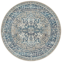 Load image into Gallery viewer, Babylon 207 Blue Round Rug