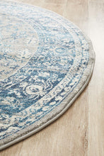 Load image into Gallery viewer, Babylon 207 Blue Round Rug