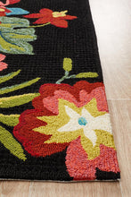 Load image into Gallery viewer, Copacabana Kelsey Bouquet Black Indoor Outdoor Rug