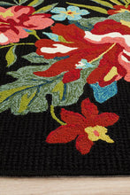 Load image into Gallery viewer, Copacabana Kelsey Bouquet Black Indoor Outdoor Rug