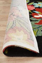 Load image into Gallery viewer, Copacabana Kelsey Bouquet Black Indoor Outdoor Rug