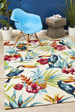 Load image into Gallery viewer, Copacabana Toucan Tropical Indoor Outdoor Rug Cream