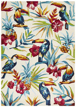 Load image into Gallery viewer, Copacabana Toucan Tropical Indoor Outdoor Rug Cream