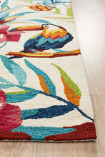 Load image into Gallery viewer, Copacabana Toucan Tropical Indoor Outdoor Rug Cream