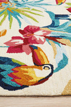 Load image into Gallery viewer, Copacabana Toucan Tropical Indoor Outdoor Rug Cream