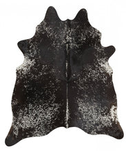 Load image into Gallery viewer, Exquisite Natural Cow Hide Salt & Pepper Black