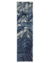 Load image into Gallery viewer, Dreamscape Waves Modern Indigo Runner Rug