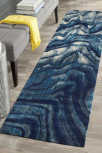 Load image into Gallery viewer, Dreamscape Waves Modern Indigo Runner Rug