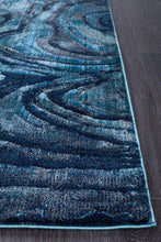 Load image into Gallery viewer, Dreamscape Waves Modern Indigo Runner Rug
