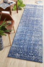 Load image into Gallery viewer, Evoke Oasis Navy Transitional Runner Rug
