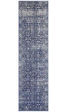 Load image into Gallery viewer, Evoke Oasis Navy Transitional Runner Rug