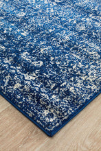 Load image into Gallery viewer, Evoke Oasis Navy Transitional Runner Rug