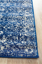 Load image into Gallery viewer, Evoke Oasis Navy Transitional Runner Rug