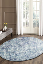 Load image into Gallery viewer, Evoke Muse Blue Transitional Round Rug