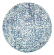 Load image into Gallery viewer, Evoke Muse Blue Transitional Round Rug