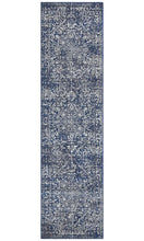 Load image into Gallery viewer, Evoke Contrast Navy Transitional Runner Rug