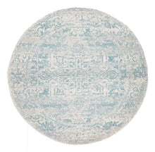 Load image into Gallery viewer, Evoke Glacier White Blue Transitional Round Rug