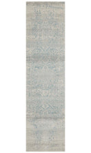Load image into Gallery viewer, Evoke Glacier White Blue Transitional Runner Rug