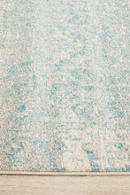 Load image into Gallery viewer, Evoke Glacier White Blue Transitional Runner Rug