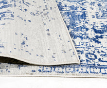Load image into Gallery viewer, Evoke Horizon White Navy Transitional Runner Rug