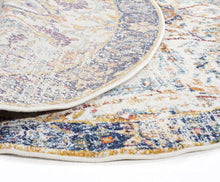 Load image into Gallery viewer, Evoke Peacock Ivory Transitional Round Rug