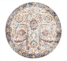 Load image into Gallery viewer, Evoke Peacock Ivory Transitional Round Rug