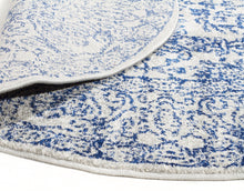 Load image into Gallery viewer, Evoke Frost Blue Transitional Round Rug