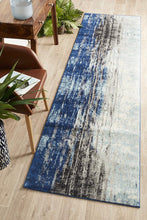 Load image into Gallery viewer, Evoke Transpose Blue Transitional Runner Rug