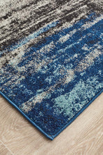 Load image into Gallery viewer, Evoke Transpose Blue Transitional Runner Rug
