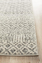 Load image into Gallery viewer, Evoke Diamond Grey Transitional Runner Rug