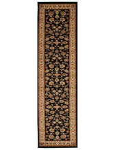 Load image into Gallery viewer, Istanbul Traditional Floral Pattern Runner Rug Black