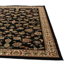 Load image into Gallery viewer, Istanbul Collection Traditional Floral Pattern Black Rug