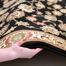 Load image into Gallery viewer, Istanbul Collection Traditional Floral Pattern Black Rug