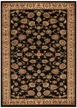 Load image into Gallery viewer, Istanbul Collection Traditional Floral Pattern Black Rug