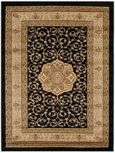 Load image into Gallery viewer, Istanbul Collection Medallion Classic Pattern Black Rug