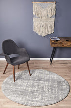 Load image into Gallery viewer, Mirage Ashley Abstract Modern Silver Grey Round Rug