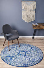 Load image into Gallery viewer, Mirage Gwyneth Stunning Transitional Navy Round Rug
