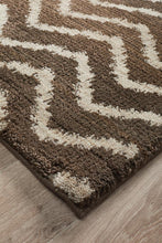 Load image into Gallery viewer, Moroccon Style Chevron Design Brown Beige Rug