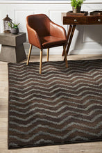 Load image into Gallery viewer, Moroccon Style Chevron Design Brown Grey Rug