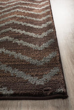 Load image into Gallery viewer, Moroccon Style Chevron Design Brown Grey Rug