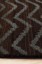 Load image into Gallery viewer, Moroccon Style Chevron Design Brown Grey Rug