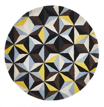 Load image into Gallery viewer, Matrix Pure Wool Blue Round Rug