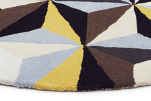 Load image into Gallery viewer, Matrix Pure Wool Blue Round Rug