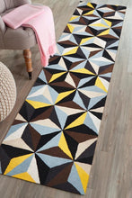 Load image into Gallery viewer, Matrix Pure Wool Blue Runner Rug