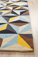 Load image into Gallery viewer, Matrix Pure Wool Blue Rug