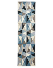 Load image into Gallery viewer, Matrix Pure Wool Turquoise Runner Rug