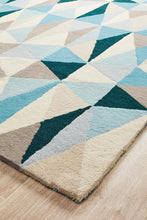 Load image into Gallery viewer, Matrix Pure Wool Turquoise Rug